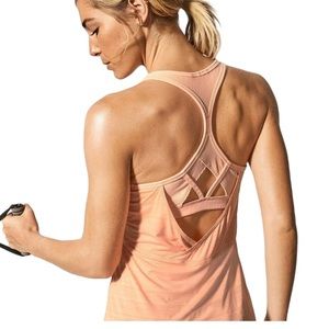 Athleta Tops Swift Reach & Restore Workout Tank Top Medium Peach Pink Bra